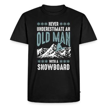 Snowboard vieil homme - T-shirt Premium bio Homme - noir - Devant - Nico (187cm)