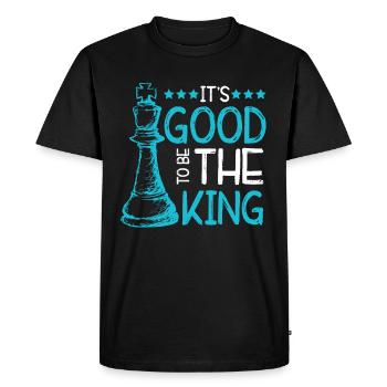 Chess King Drôle - T-shirt Premium bio Homme - noir - Devant - Nico (187cm)