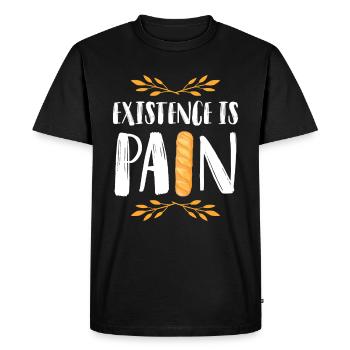 Pain baguette - T-shirt Premium bio Homme - noir - Devant - Nico (187cm)