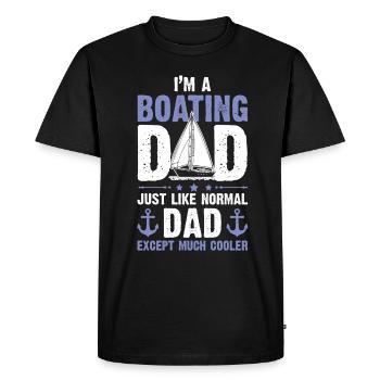 Papa bateau papa voile - T-shirt Premium bio Homme - noir - Devant - Nico (187cm)