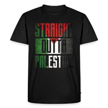 Drapeau palestinien de Palestina - T-shirt Premium bio Homme - noir - Devant - Nico (187cm)