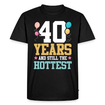 Anniversaire de 40 ans chaud - T-shirt Premium bio Homme - noir - Devant - Nico (187cm)