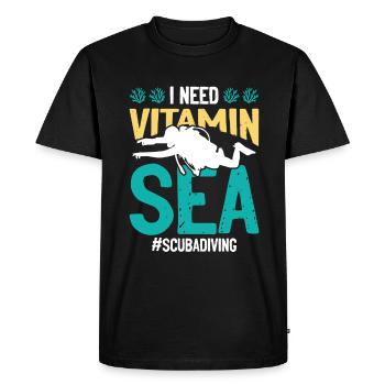 Plongée sous-marine vitamine - T-shirt Premium bio Homme - noir - Devant - Nico (187cm)