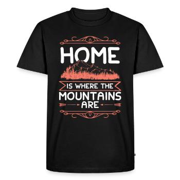Mountain mountain - Men's Premium Organic T-Shirt - black - Front - Nico (187cm)