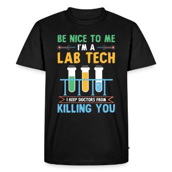 Science laboratory science saying - Men's Premium Organic T-Shirt - black - Front - Nico (187cm)