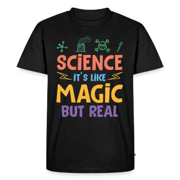 Magic science science - Men's Premium Organic T-Shirt - black - Front - Nico (187cm)