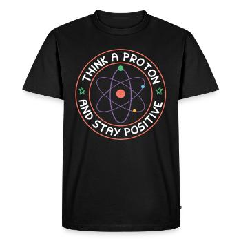 Atom science science - Men's Premium Organic T-Shirt - black - Front - Nico (187cm)
