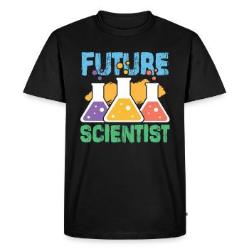 Science science atom - Men's Premium Organic T-Shirt - black - Front - Nico (187cm)
