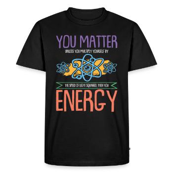 Energy science science - Men's Premium Organic T-Shirt - black - Front - Nico (187cm)