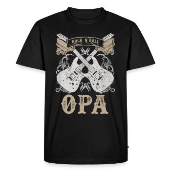 Rock n Roll Grandpa - Men's Premium Organic T-Shirt - black - Front - Nico (187cm)