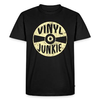 Vinyle Junkie Rétro Album Vintage Disque 1997 - T-shirt Premium bio Homme - noir - Devant - Nico (187cm)