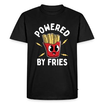 Pommes Powered By Fries Frites Fritten Pommesbude - T-shirt Premium bio Homme - noir - Devant - Nico (187cm)