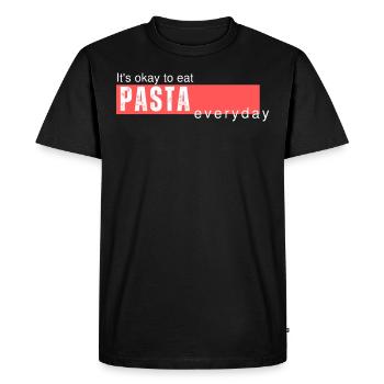 C’est bien de manger des pâtes tous les jours. Drôle de dicton - T-shirt Premium bio Homme - noir - Devant - Nico (187cm)