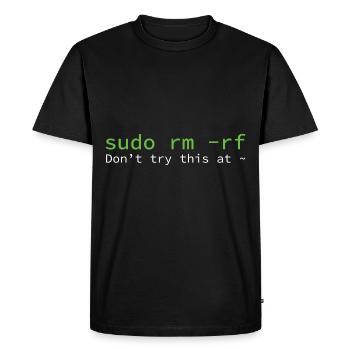 sudo rm -rf Don_t try thi... Programmers & Nerd - Men's Premium Organic T-Shirt - black - Front - Nico (187cm)