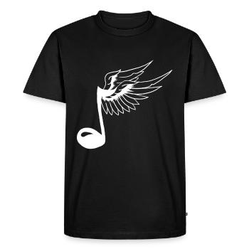 Nice touch with wings music symbol gift - Men's Premium Organic T-Shirt - black - Front - Nico (187cm)