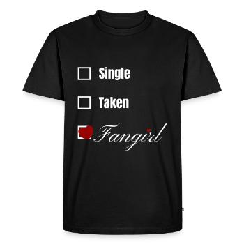 Cadeau drôle de fille d'amour coeur Fangirl - T-shirt Premium bio Homme - noir - Devant - Nico (187cm)