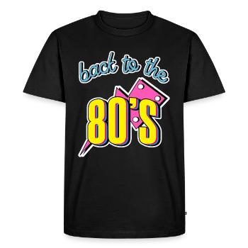 Back to the 80s 80s 80 Retro Vintage - Men's Premium Organic T-Shirt - black - Front - Nico (187cm)