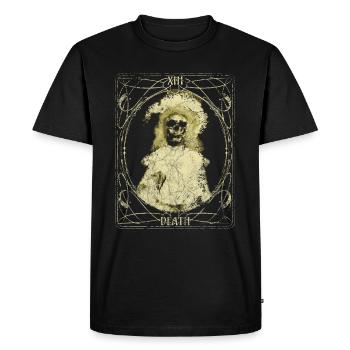 Death Tarot Card Skull - Männer Premium Bio T-Shirt - Schwarz - Vorne - Nico (187cm)