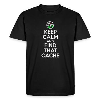 Geocaching - Keep Calm Find That Cache - Geocacher - Men's Premium Organic T-Shirt - black - Front - Nico (187cm)