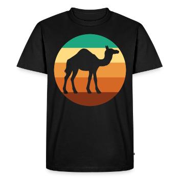 Camel Squad Vintage Wildlife Nature Desert Animals - Men's Premium Organic T-Shirt - black - Front - Nico (187cm)