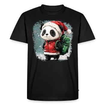 Noël Pandas - T-shirt Premium bio Homme - noir - Devant - Nico (187cm)