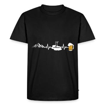 Stand Up Paddling Heartbeat - Men's Premium Organic T-Shirt - black - Front - Nico (187cm)