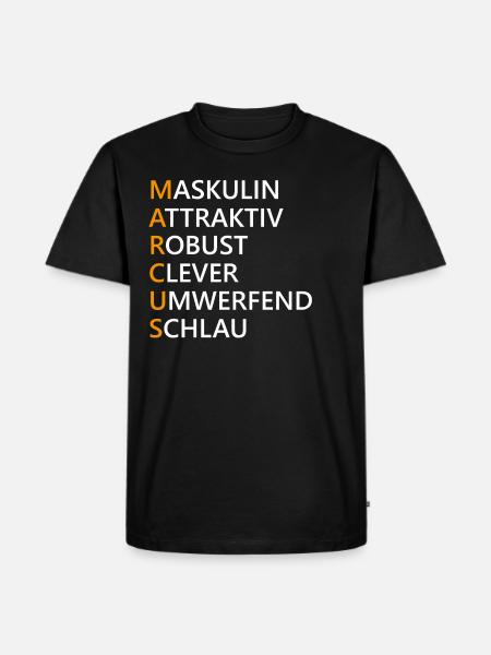 Marcus Name Geschenk - Männer Premium Bio T-Shirt - Schwarz