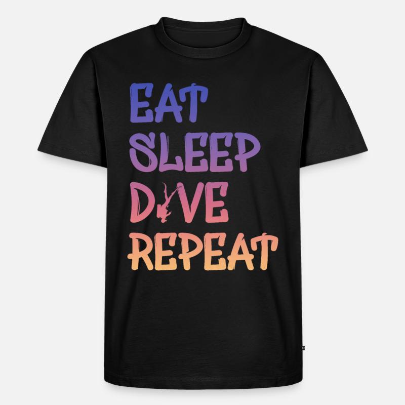 eat sleep dive repeat - Männer Premium Bio T-Shirt - Schwarz