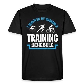 Triathlon athlètes marathon nageur roue - T-shirt Premium bio Homme - noir - Devant - Nico (187cm)
