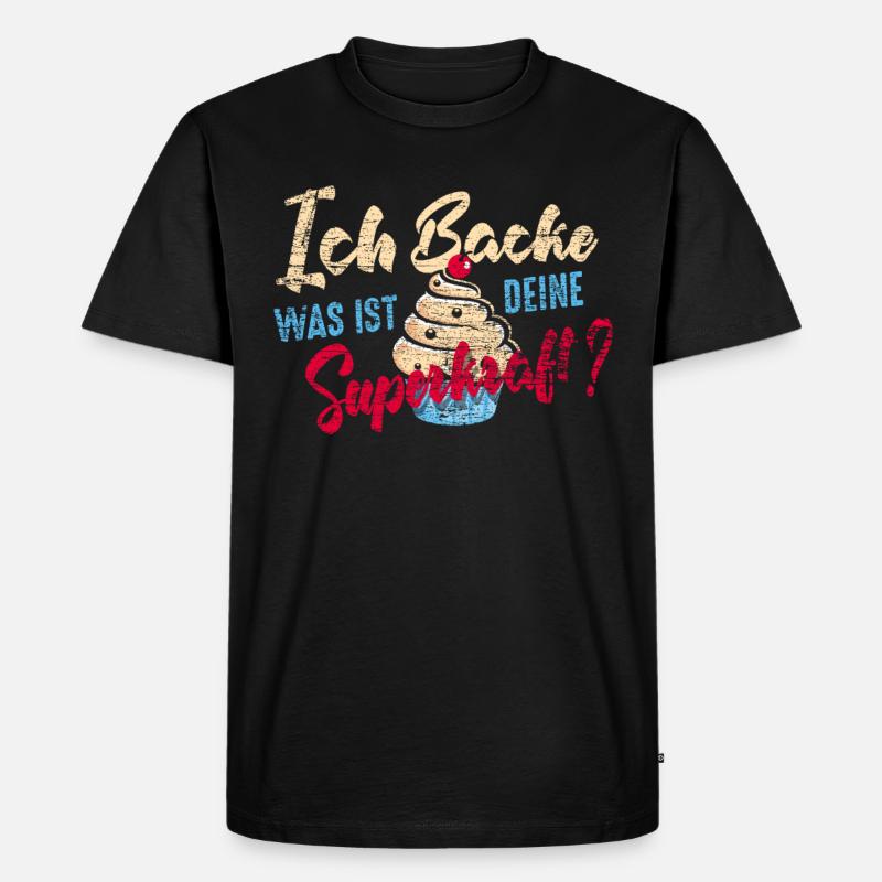 Bäcker Superkraft - Männer Premium Bio T-Shirt - Schwarz