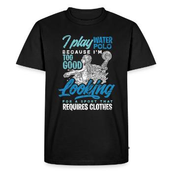Water polo - T-shirt Premium bio Homme - noir - Devant - Nico (187cm)