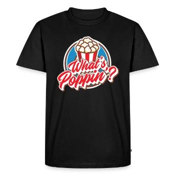 Pop corn - T-shirt Premium bio Homme - noir - Devant - Nico (187cm)