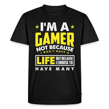 Cadeau de jeu d'ordinateur de jeu de joueur - T-shirt Premium bio Homme - noir - Devant - Nico (187cm)