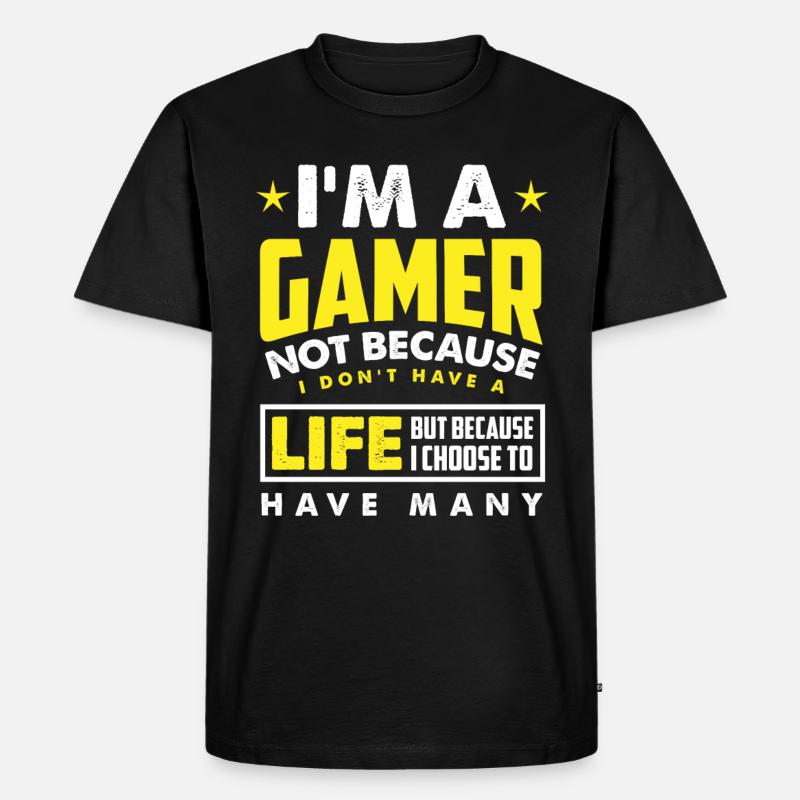 Gamer Gaming Computer Spiel Geschenk - Männer Premium Bio T-Shirt - Schwarz