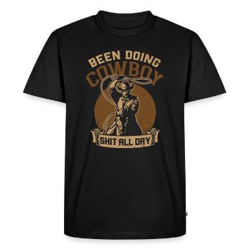 Cowboy Lasso Roping - T-shirt Premium bio Homme - noir - Devant - Nico (187cm)