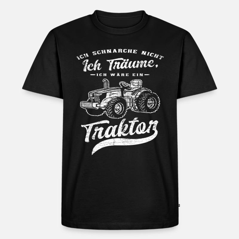 Traktor Schnarchen - Männer Premium Bio T-Shirt - Schwarz