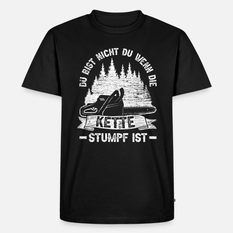Waldarbeiter Forst - Männer Premium Bio T-Shirt - Schwarz