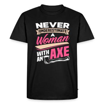 Hache bûcheron sportif passe-temps cadeau - T-shirt Premium bio Homme - noir - Devant - Nico (187cm)