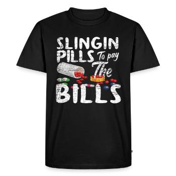 Pharmacien - T-shirt Premium bio Homme - noir - Devant - Nico (187cm)