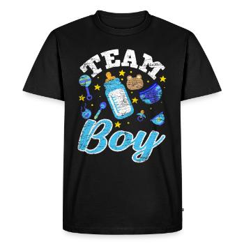 Équipe Boy Gender Reveal Baby Party - T-shirt Premium bio Homme - noir - Devant - Nico (187cm)