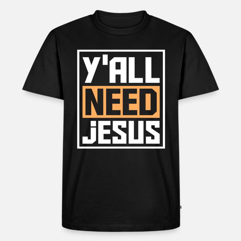 Jesus Christen - Männer Premium Bio T-Shirt - Schwarz