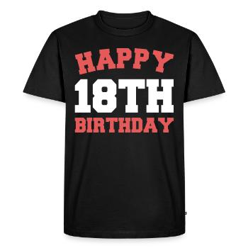 Heureux 18e anniversaire - T-shirt Premium bio Homme - noir - Devant - Nico (187cm)