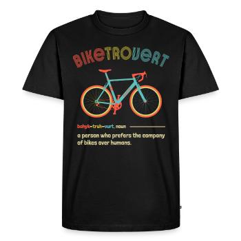 Biketrovert Funny Phrases Vélo Gravel Cyclisme - T-shirt Premium bio Homme - noir - Devant - Nico (187cm)