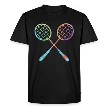 Badminton Player Graphics Filles Badminton - T-shirt Premium bio Homme - noir - Devant - Nico (187cm)