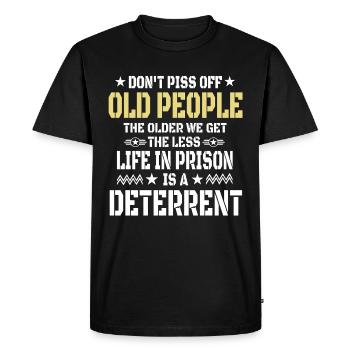 Funny Old People Quote - Men's Premium Organic T-Shirt - black - Front - Nico (187cm)
