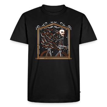 Bicycle driving skull art painting - Men's Premium Organic T-Shirt - black - Front - Nico (187cm)