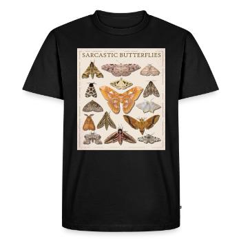 Catalogue La teigne sarcastique des papillons - T-shirt Premium bio Homme - noir - Devant - Nico (187cm)