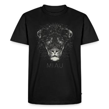 Meow Lion - Men's Premium Organic T-Shirt - black - Front - Nico (187cm)