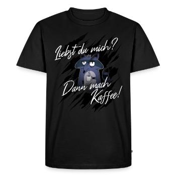 Make me coffee if you love me I Raccoon - Men's Premium Organic T-Shirt - black - Front - Nico (187cm)