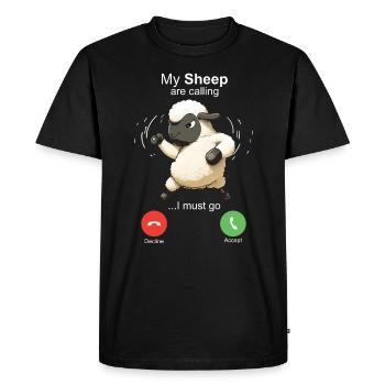 My Sheep are Calling - Men's Premium Organic T-Shirt - black - Front - Nico (187cm)